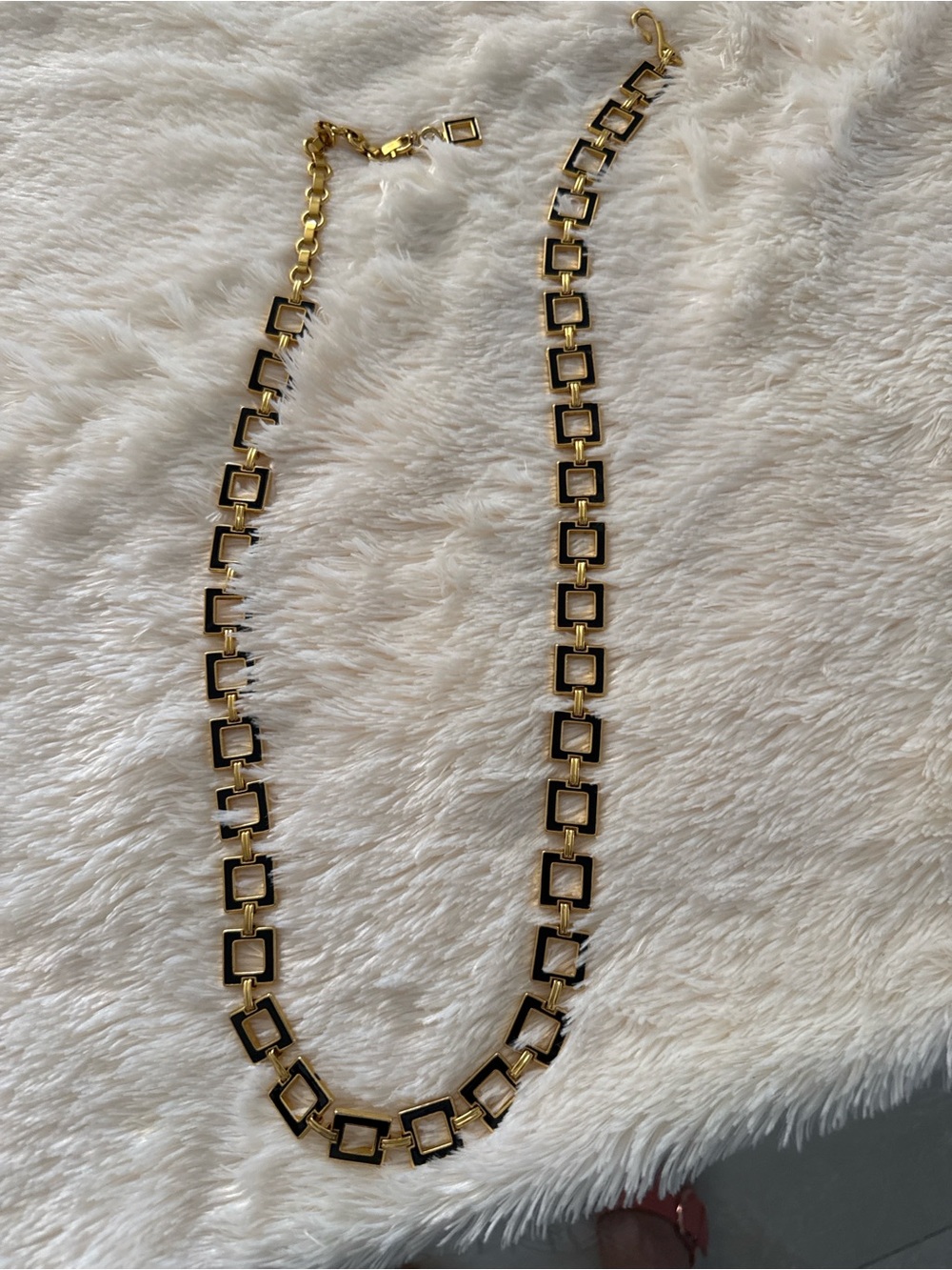 Gold and Black Square Link Necklace — Women Jewelry